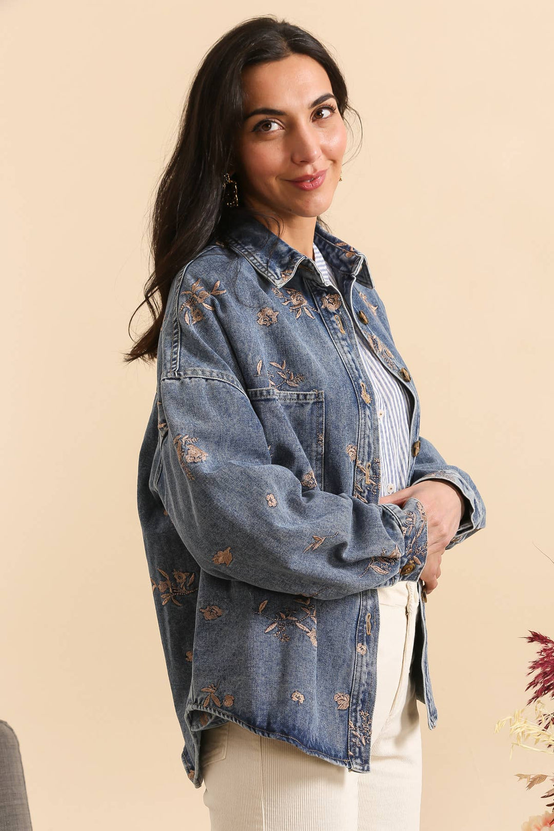 Giacca in Denim Ricamato