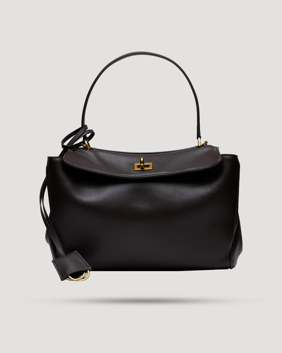 Borsa cartella small con tasca in pelle liscia