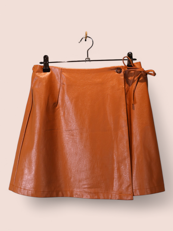 Gonna in Ecopelle Caramello