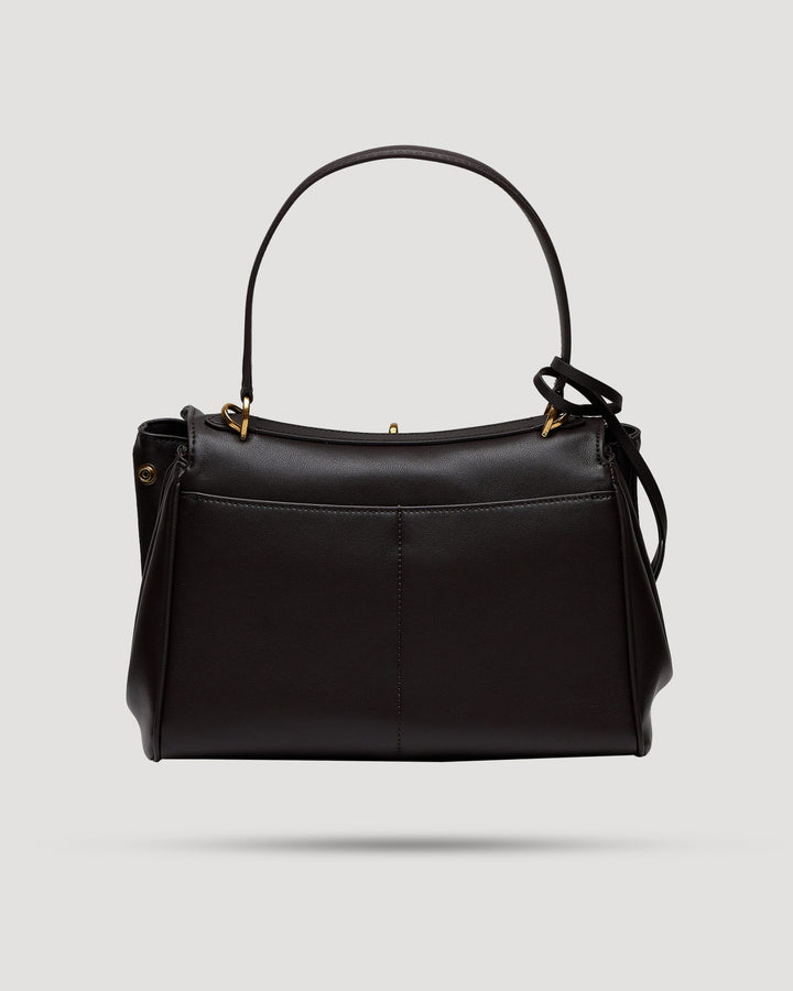 Borsa cartella small con tasca in pelle liscia