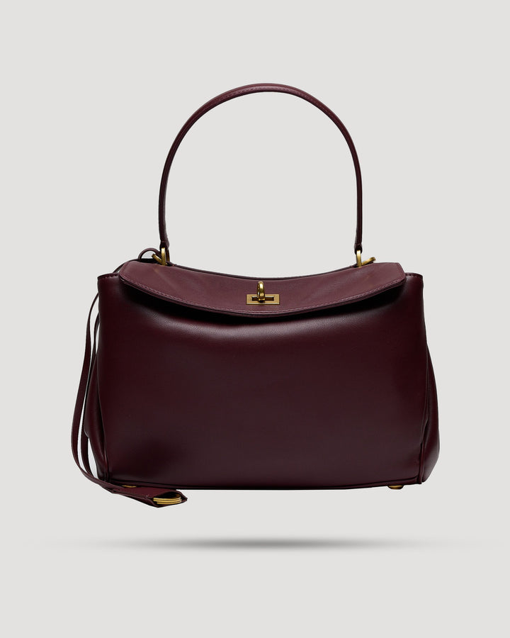 Borsa cartella small con tasca in pelle liscia