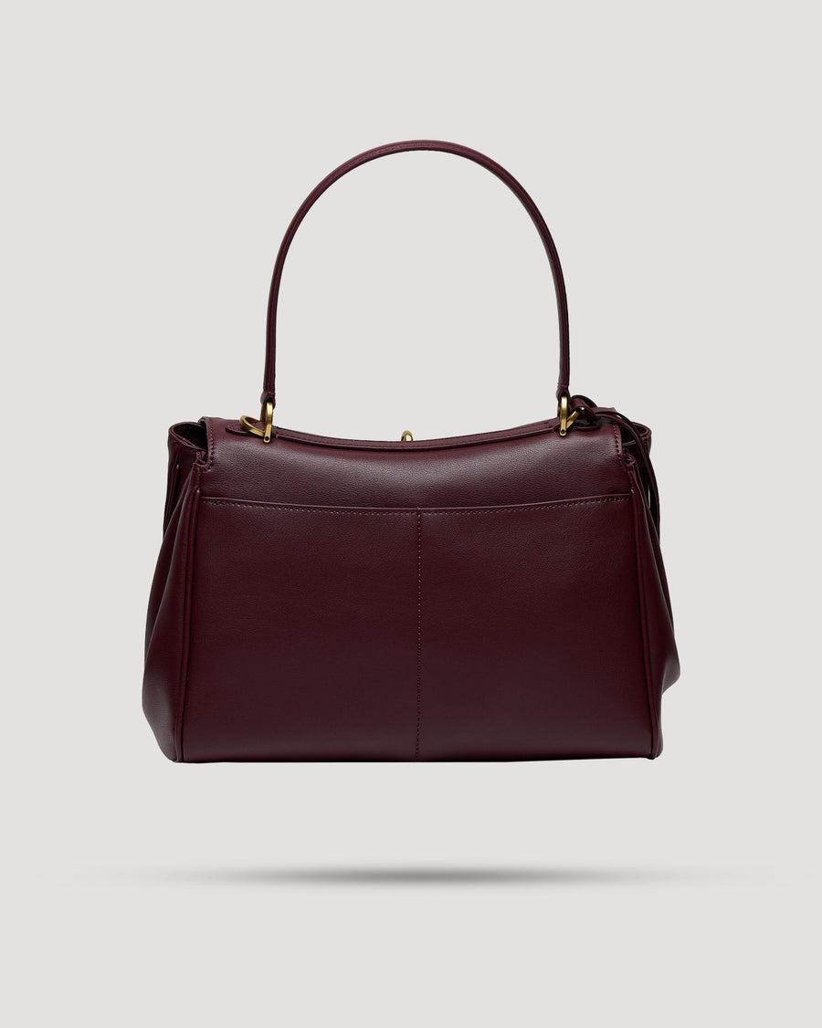 Borsa cartella small con tasca in pelle liscia