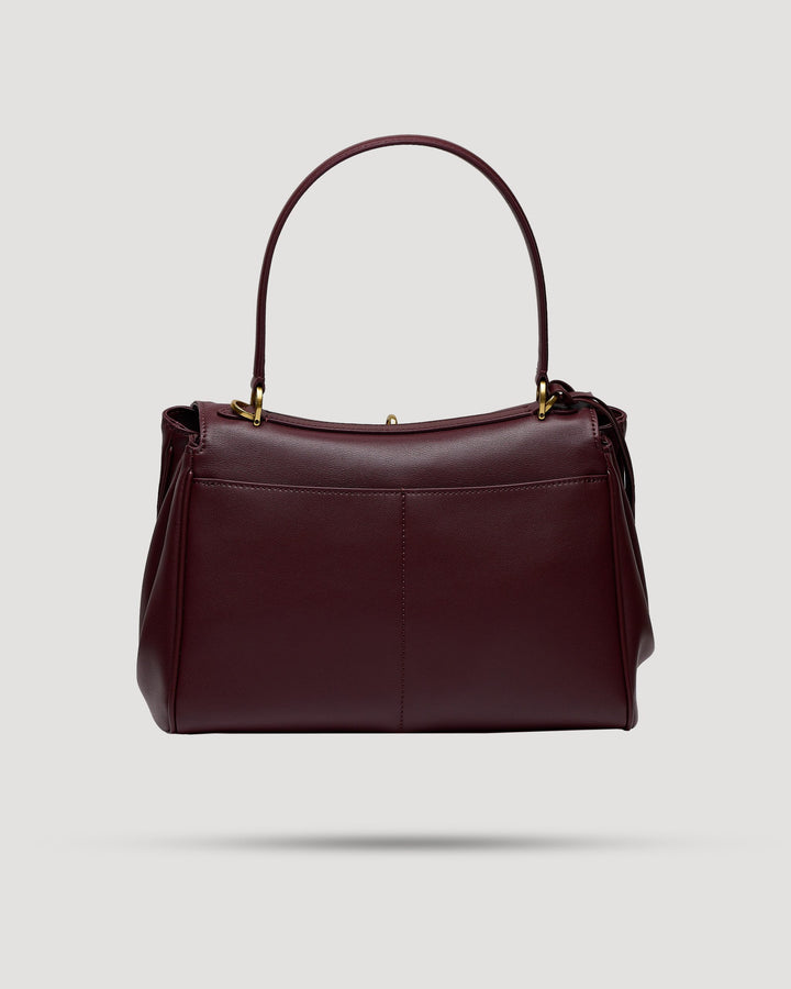 Borsa cartella small con tasca in pelle liscia