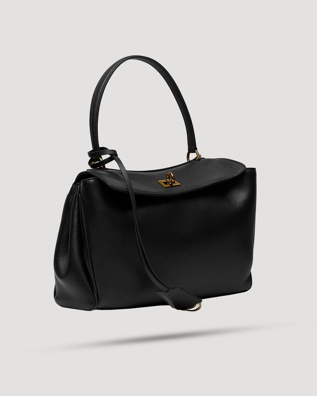 Borsa cartella small con tasca in pelle liscia