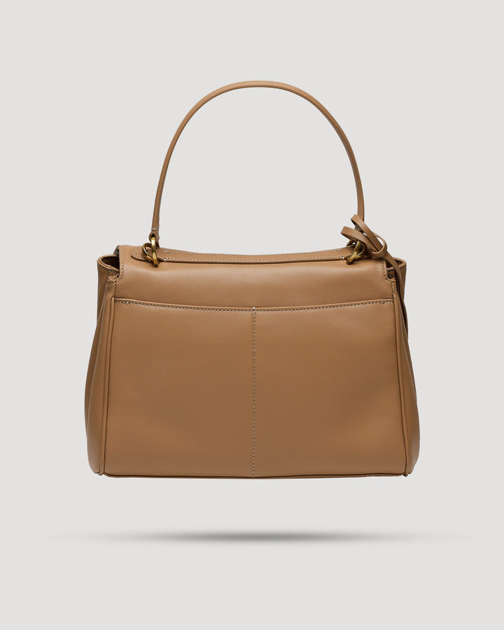 Borsa cartella small con tasca in pelle liscia