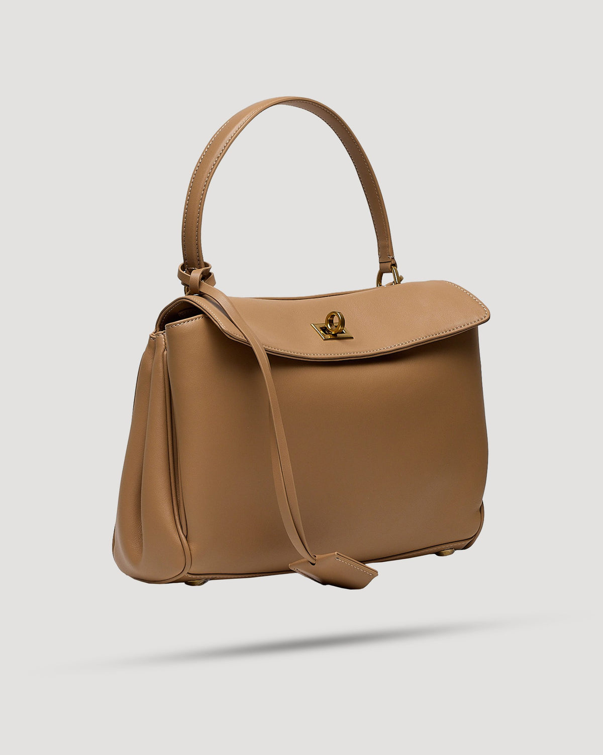 Borsa cartella small con tasca in pelle liscia