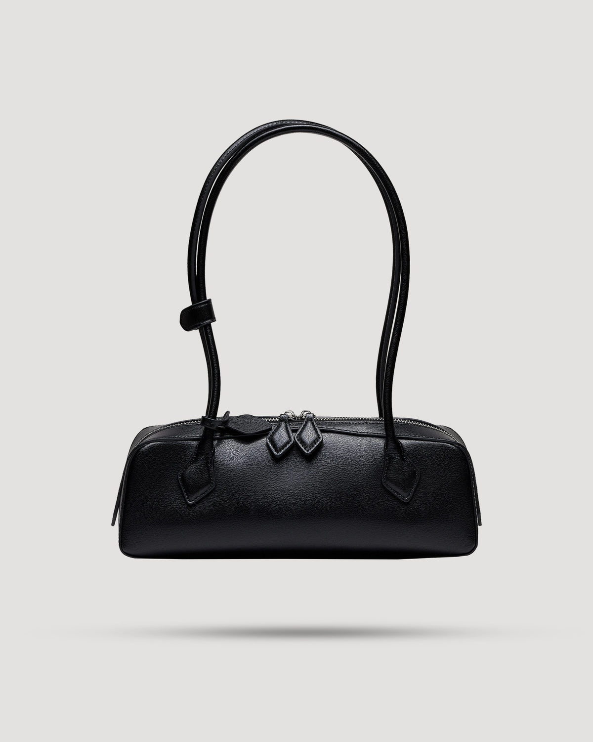 Borsa baguette con zip doppia