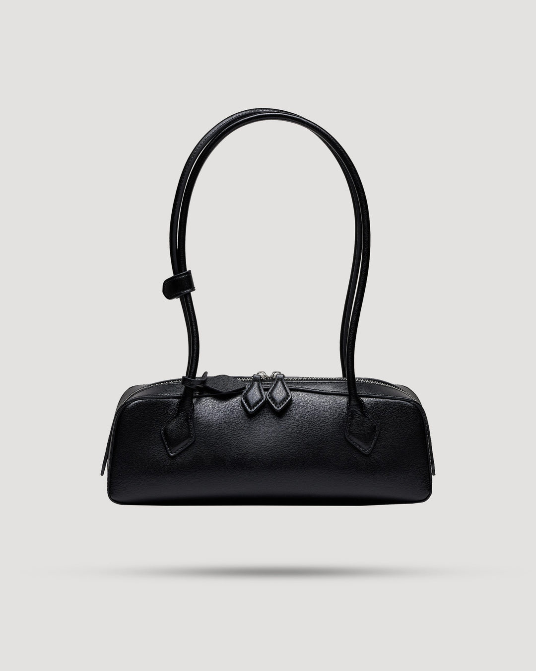 Borsa baguette con zip doppia