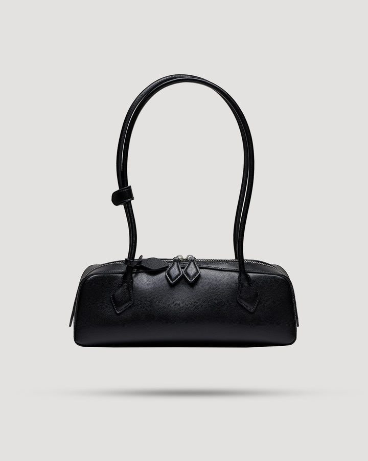 Borsa baguette con zip doppia