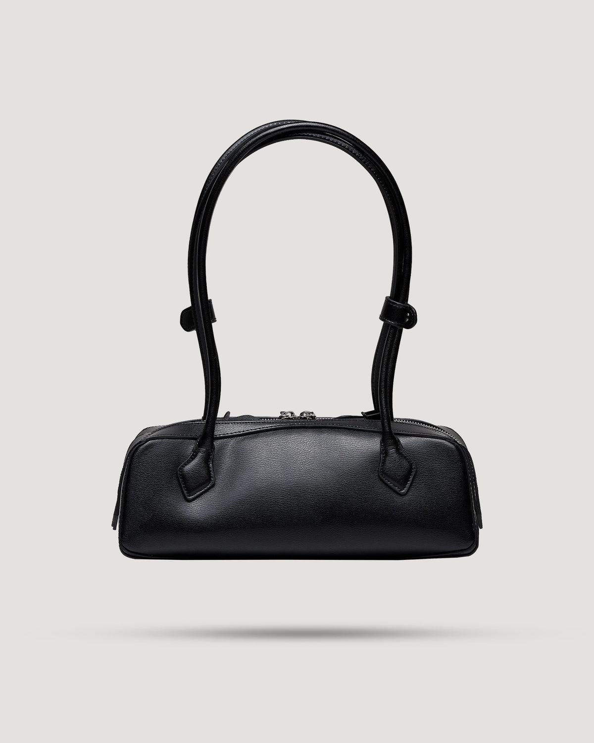 Borsa baguette con zip doppia