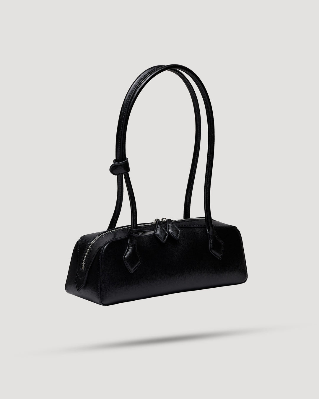 Borsa baguette con zip doppia