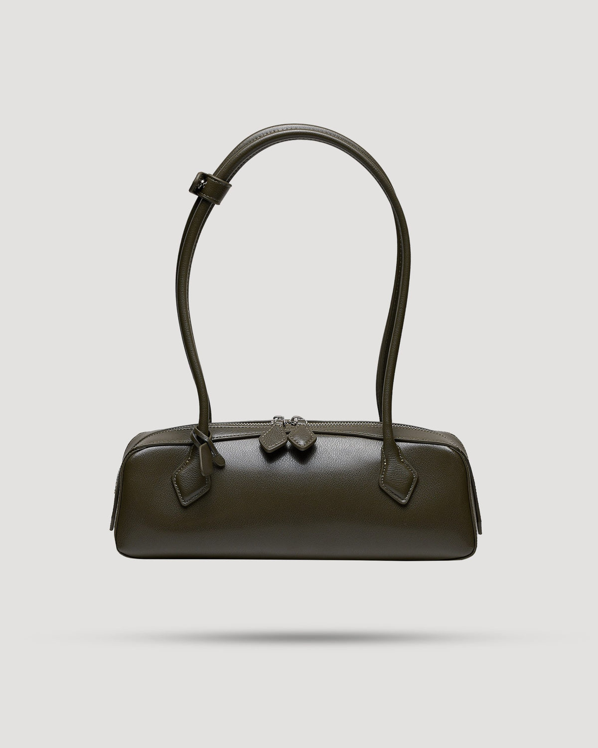 Borsa baguette con zip doppia