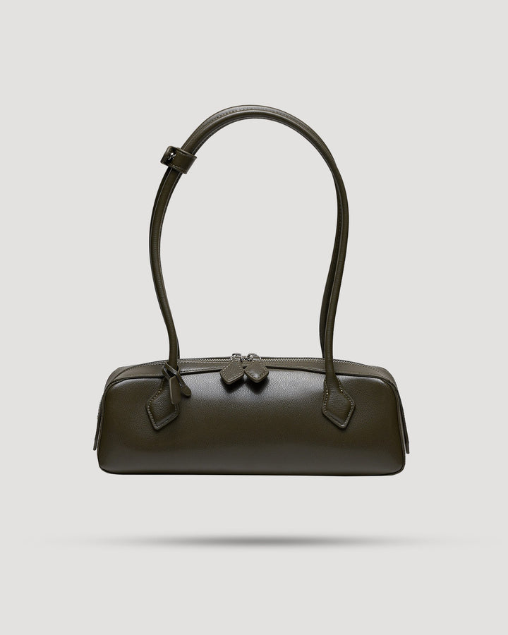 Borsa baguette con zip doppia