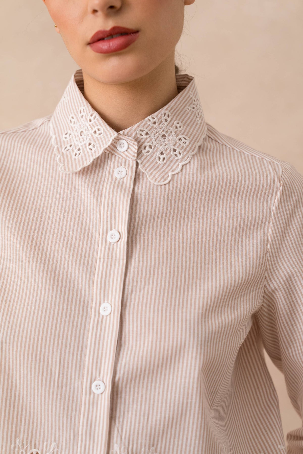 Camicia a Righe con Ricami