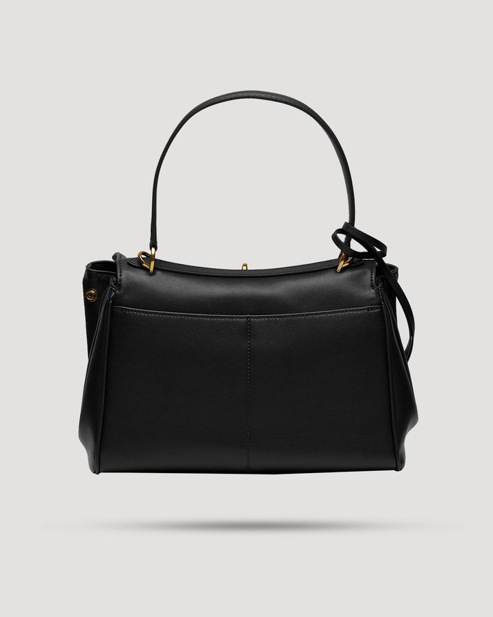 Borsa cartella small con tasca in pelle liscia