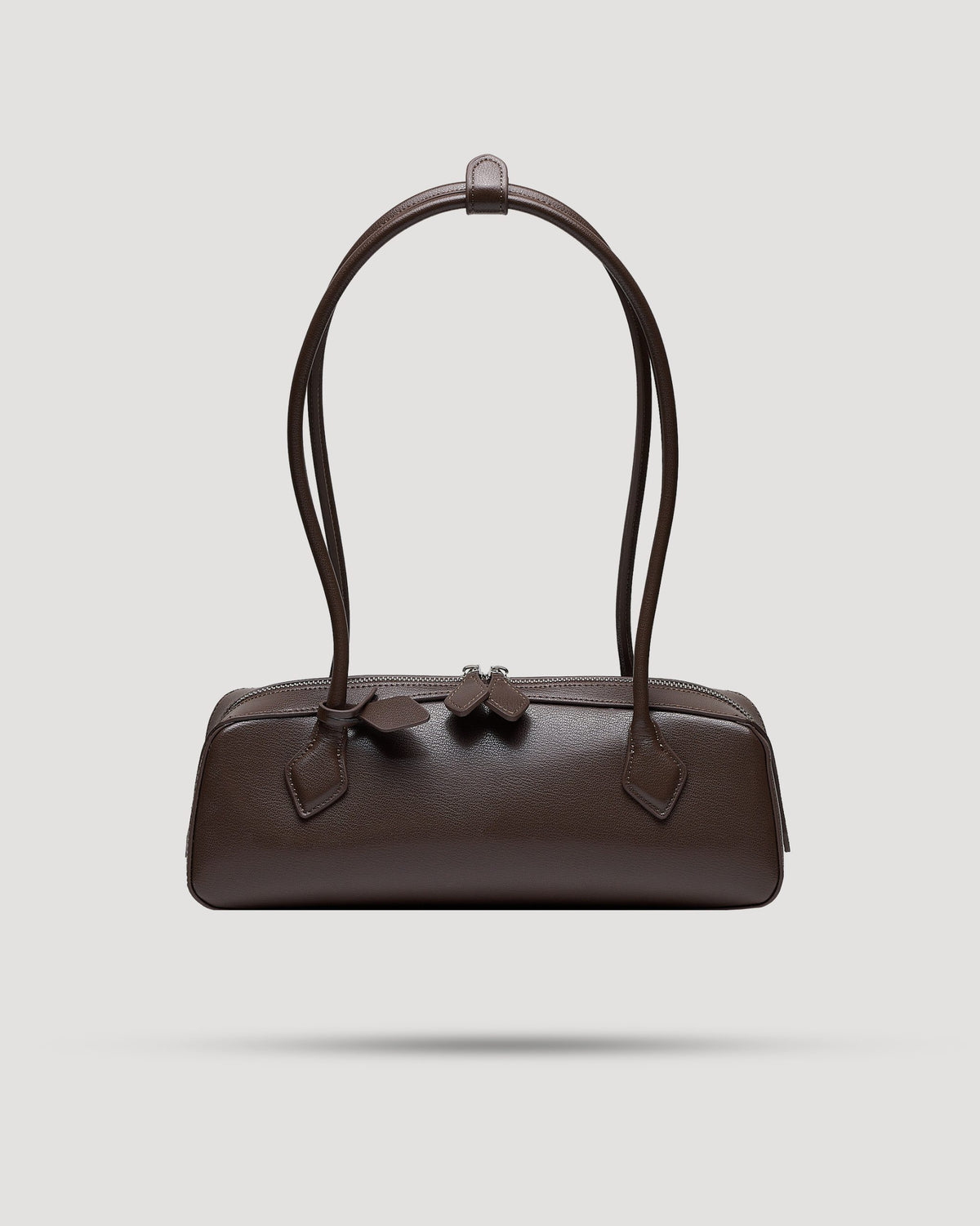 Borsa baguette con zip doppia