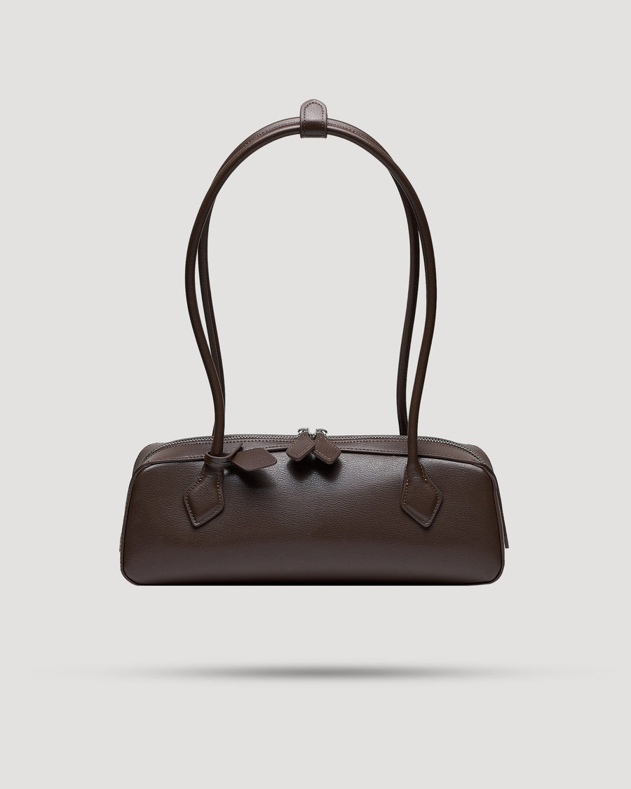 Borsa baguette con zip doppia