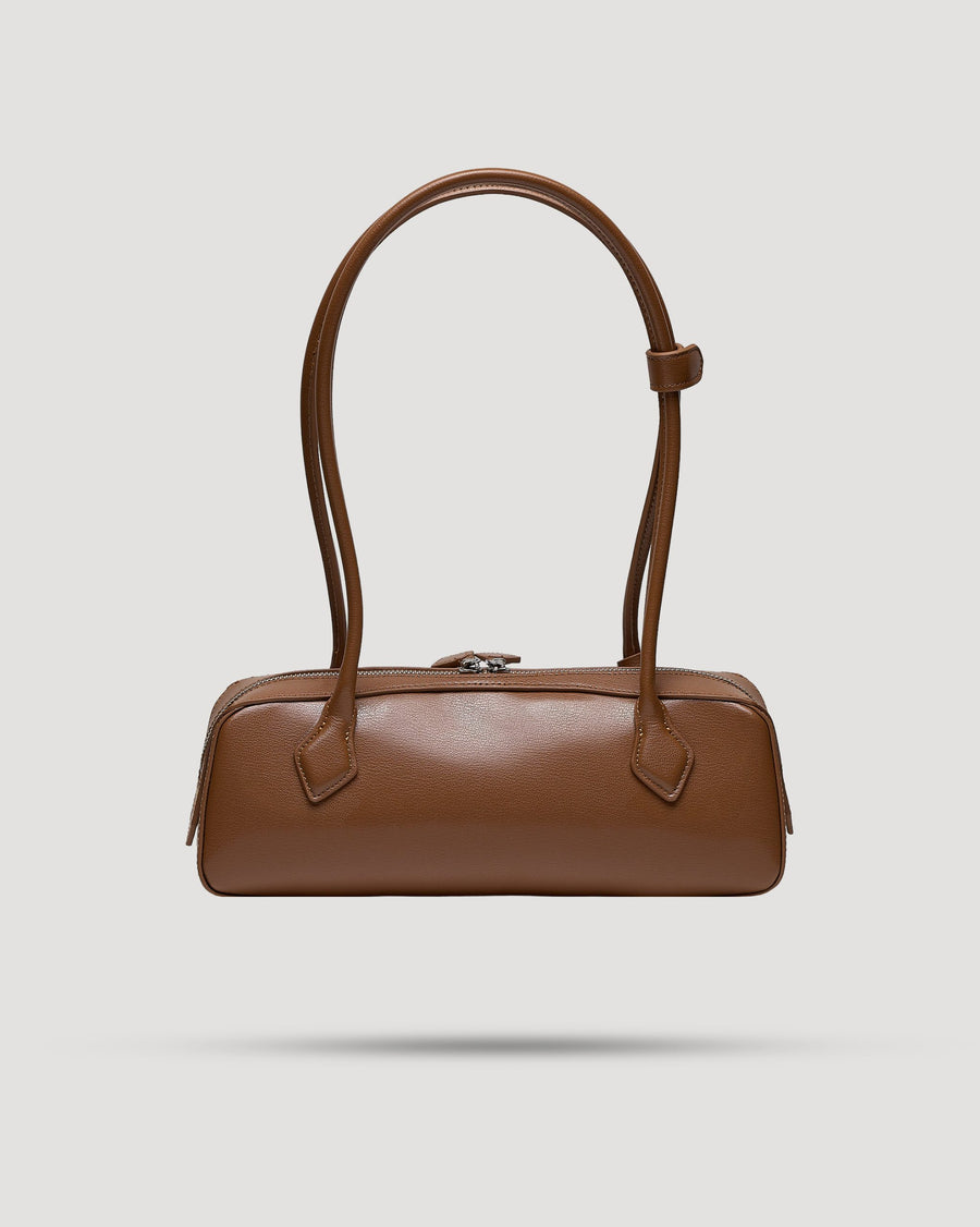 Borsa baguette con zip doppia