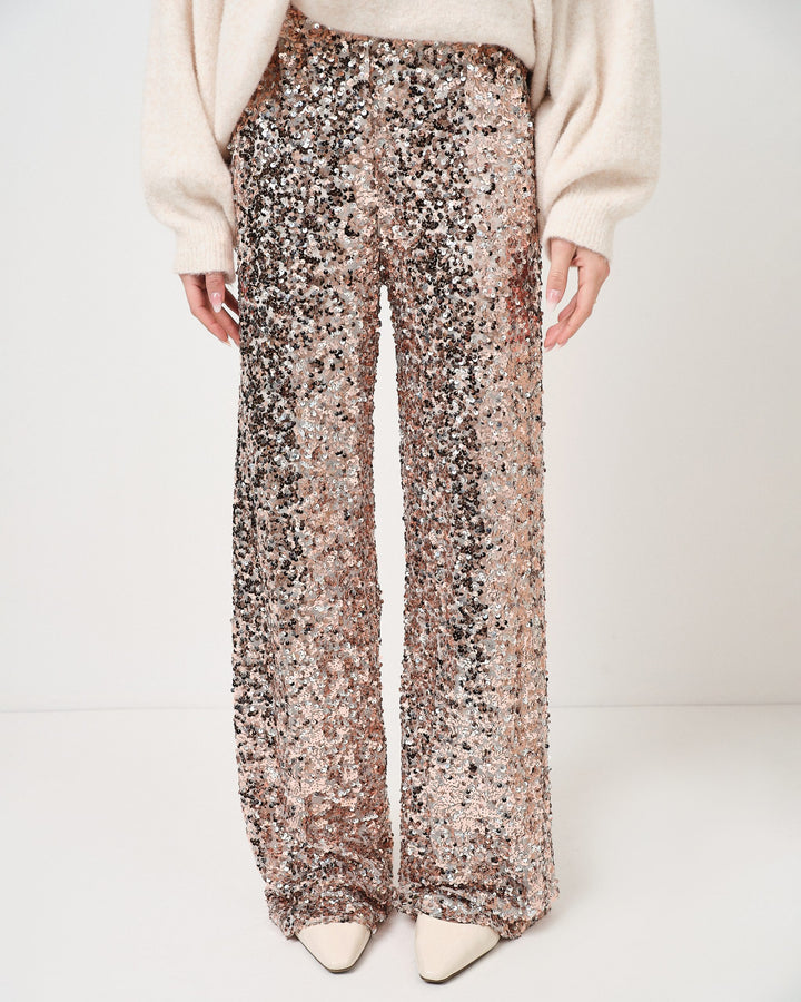 Pantalone a palazzo con paillettes