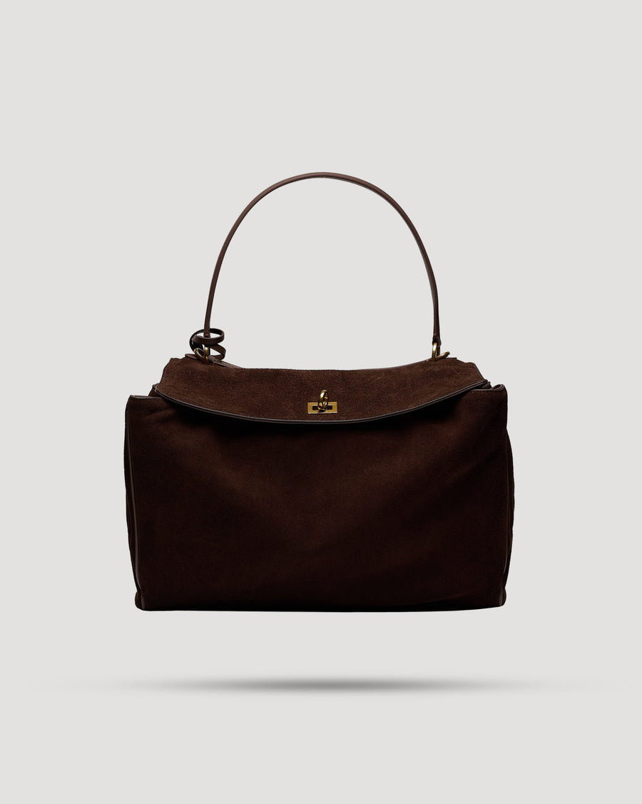 Borsa cartella large con tasca in suede