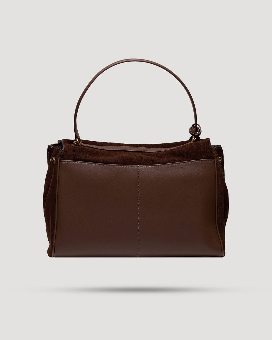 Borsa cartella large con tasca in suede