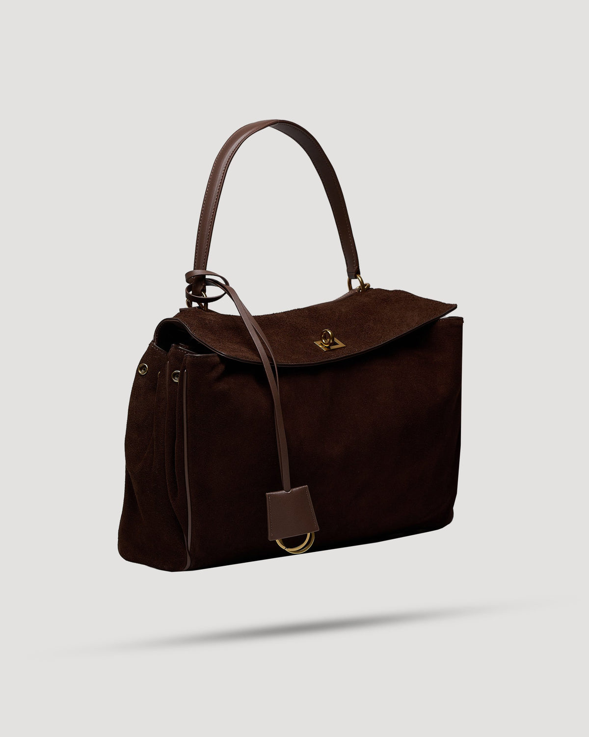 Borsa cartella large con tasca in suede