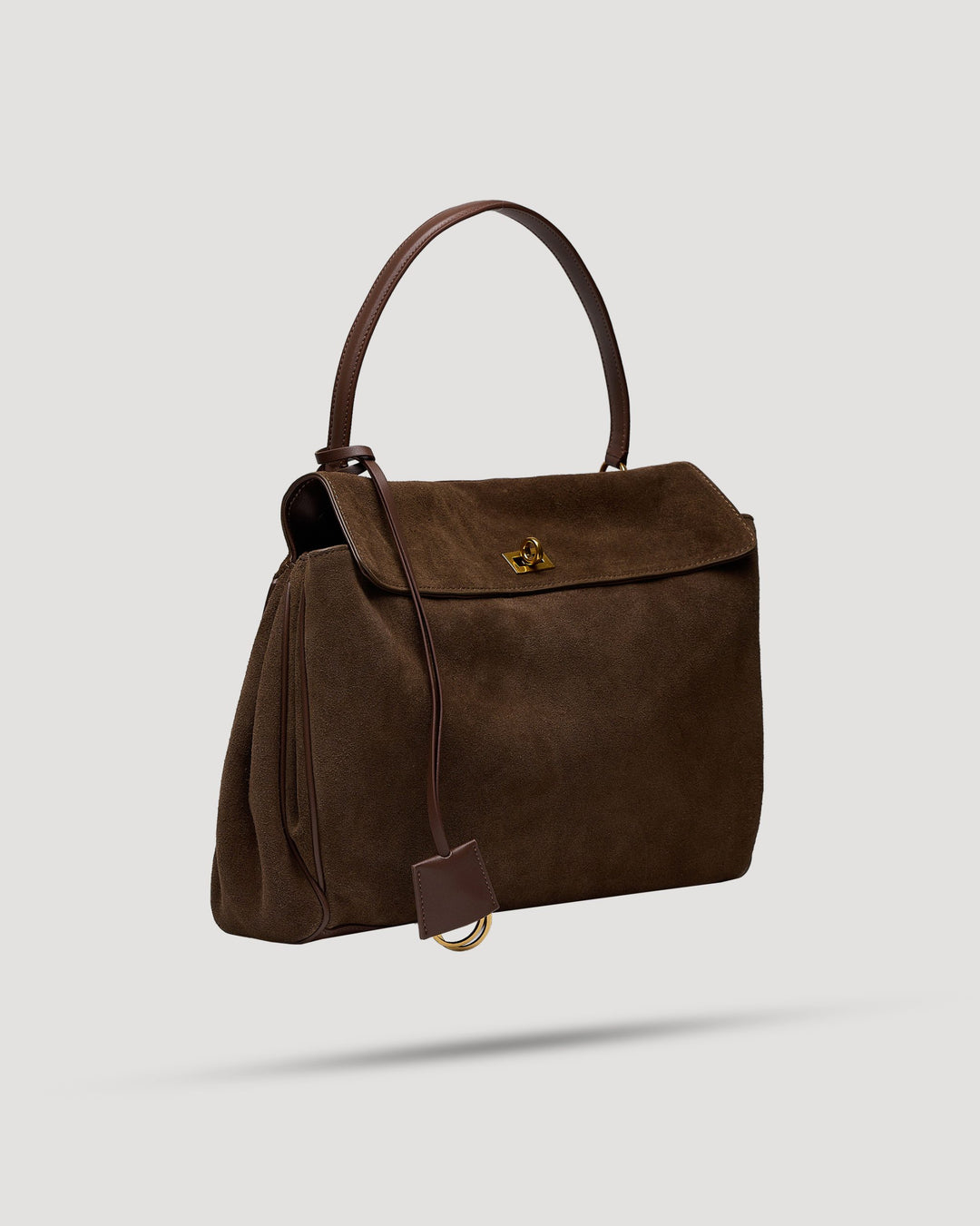 Borsa cartella large con tasca in suede