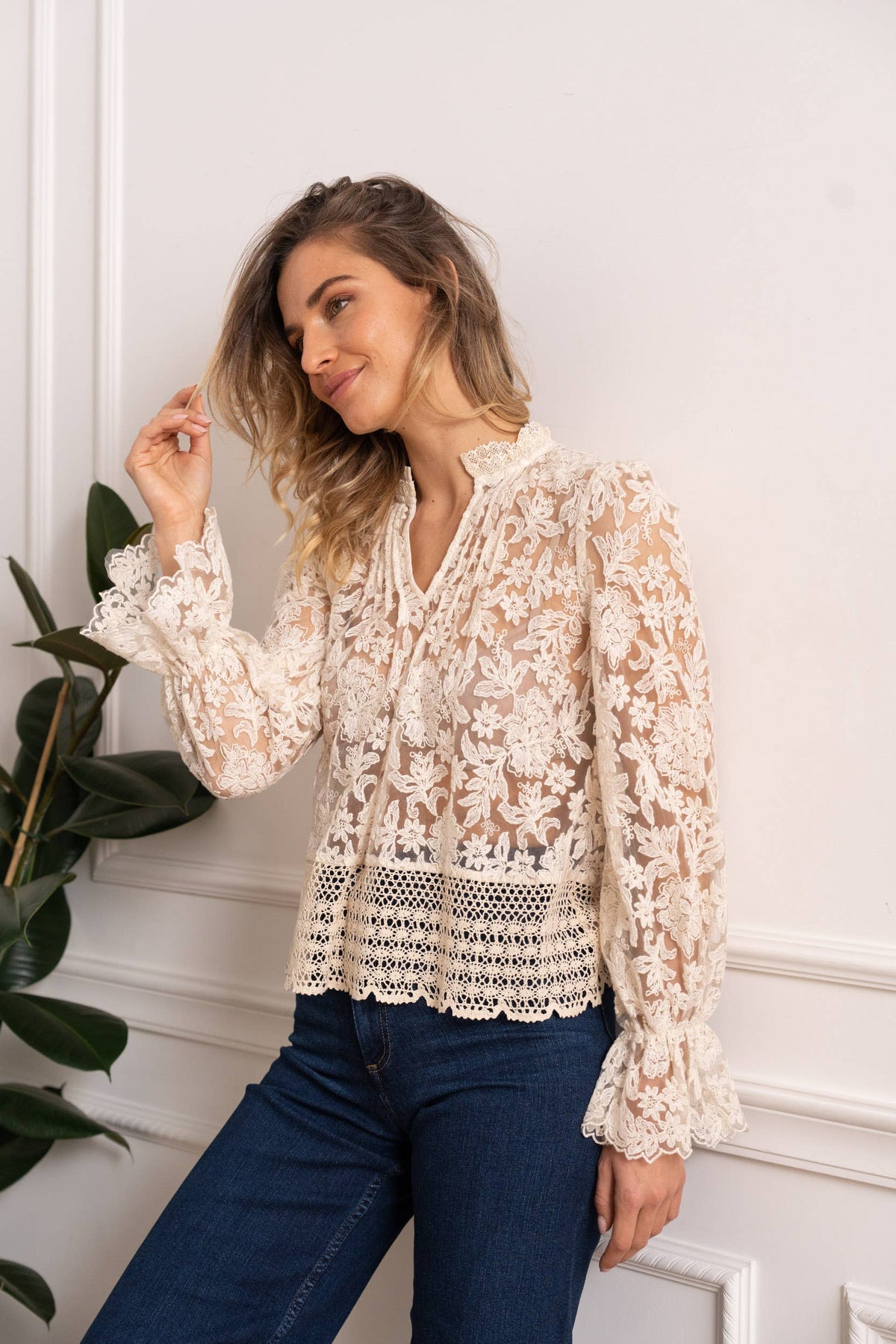 Blusa Bohémien in Pizzo