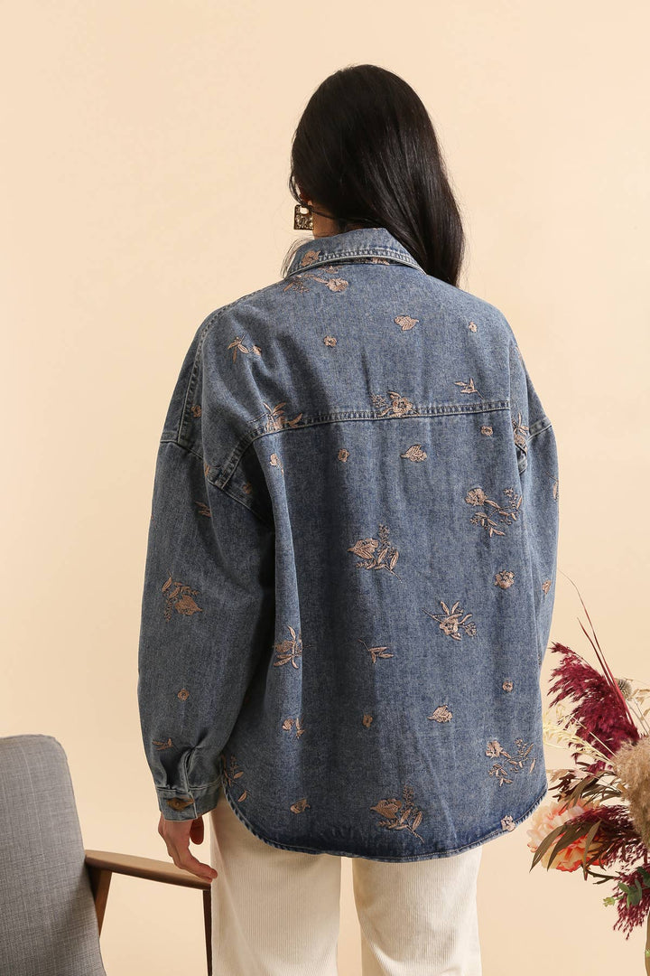 Giacca in Denim Ricamato