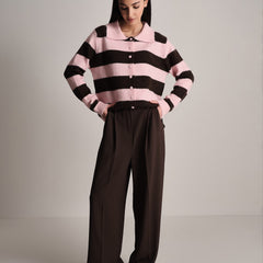 Pantalone in crêpe con pence