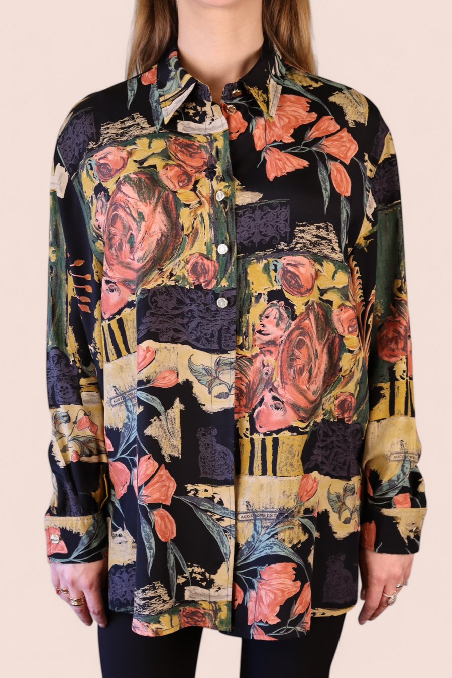 Camicia con Stampa Floreale e Astratta | Vintage