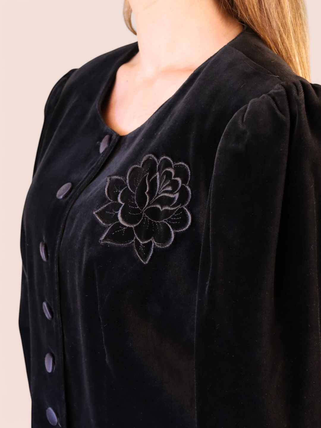 Giacca Velluto con Ricamo Floreale | Vintage