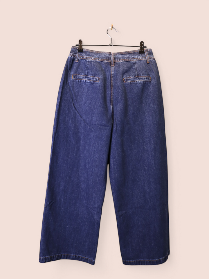 Jeans a Gamba Larga con Tasche Utility