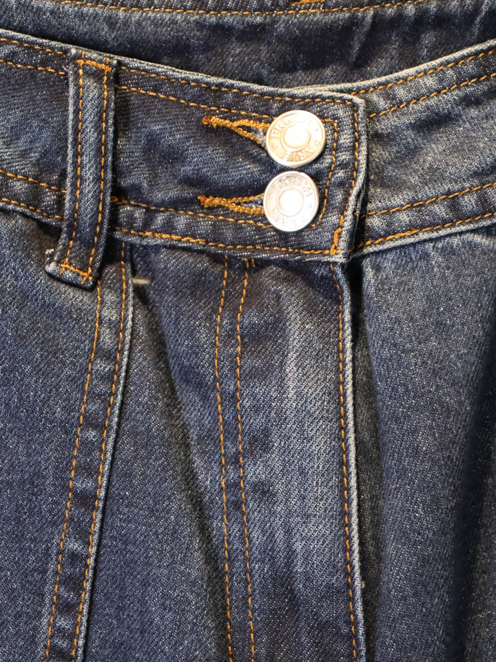 Jeans a Gamba Larga con Tasche Utility