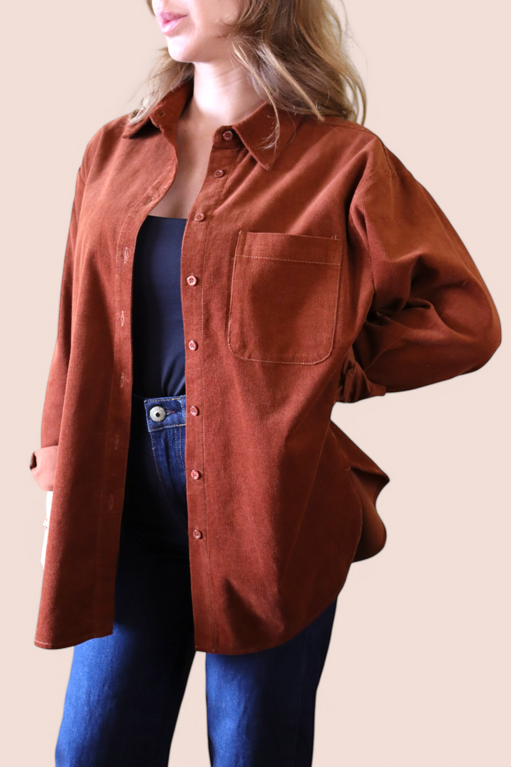 Camicia effetto velluto a coste