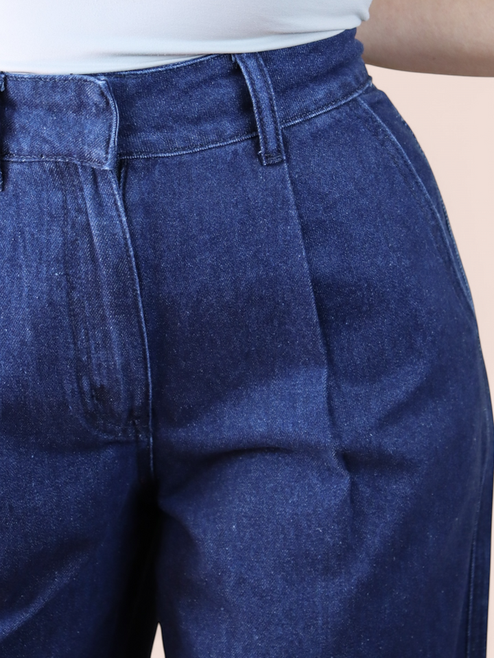 Pantaloni in denim a gamba larga