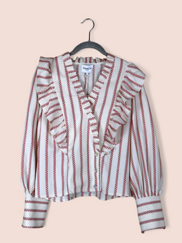 Blusa a Righe con Volant