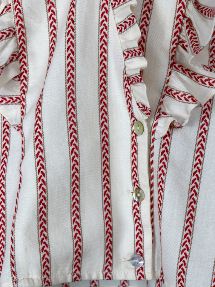 Blusa a Righe con Volant