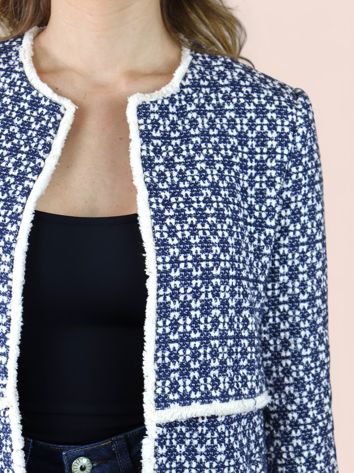 Cappotto in Tweed con Profili Frangiati | Pre-Loved