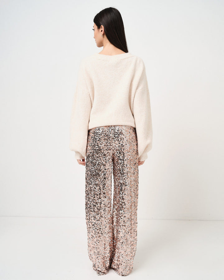 Pantalone a palazzo con paillettes