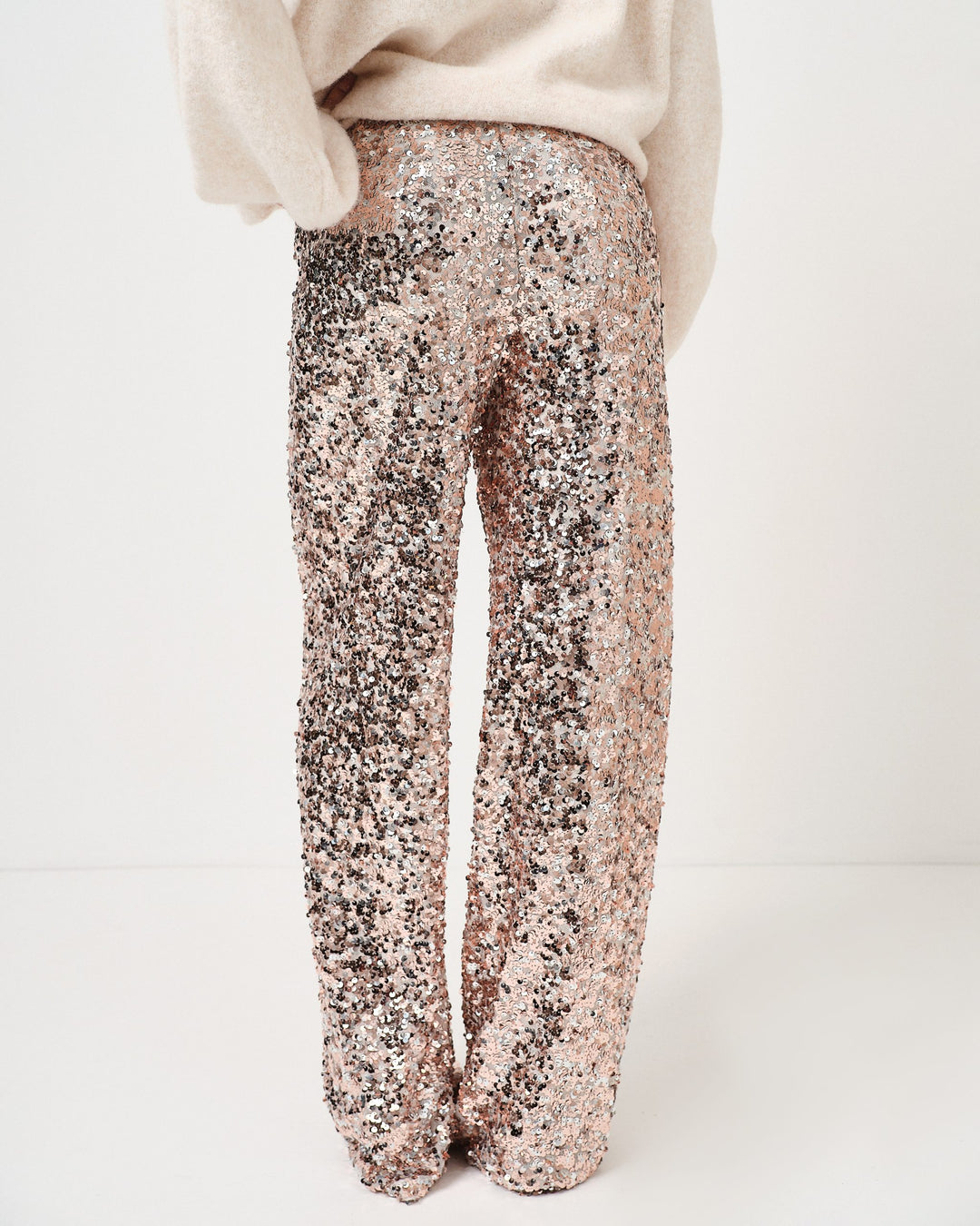 Pantalone a palazzo con paillettes