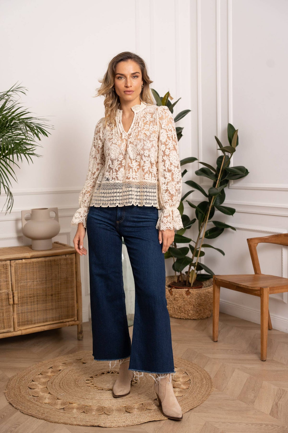 Blusa Bohémien in Pizzo