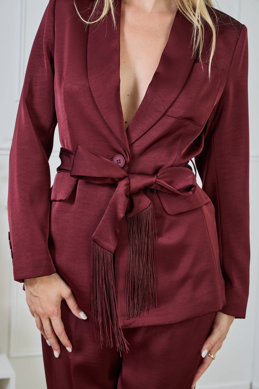 Blazer Vin Satiné