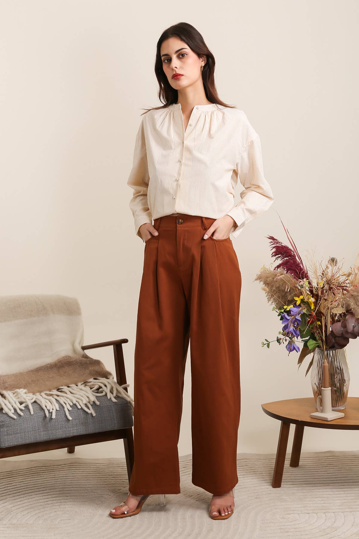 Pantaloni a Gamba Larga e Pinces